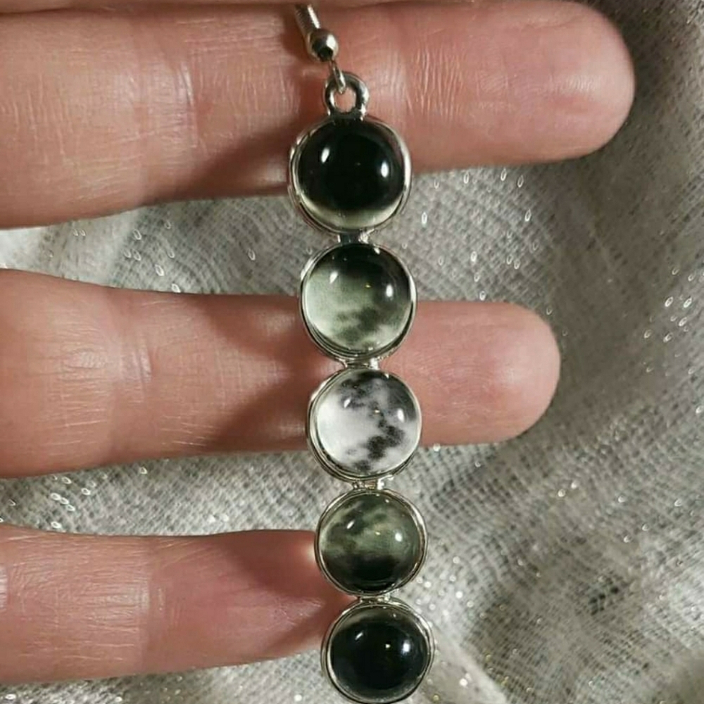Moon Phase Glow in the Dark Earrings - Picture 5 of 5